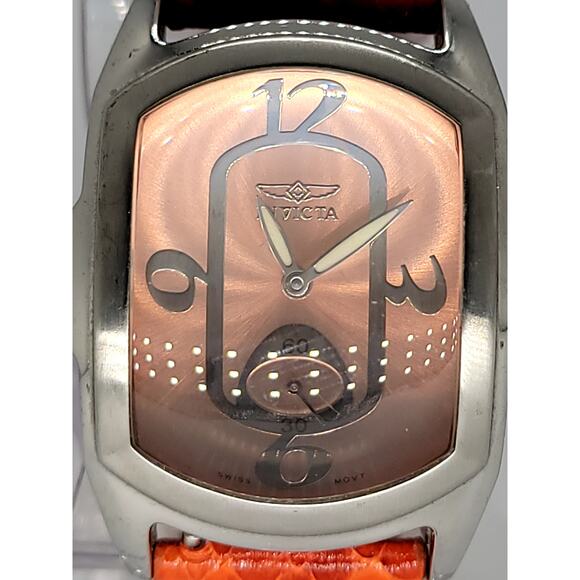Bold Invicta Swiss Movement Watch with Orange Snake Leather Strap